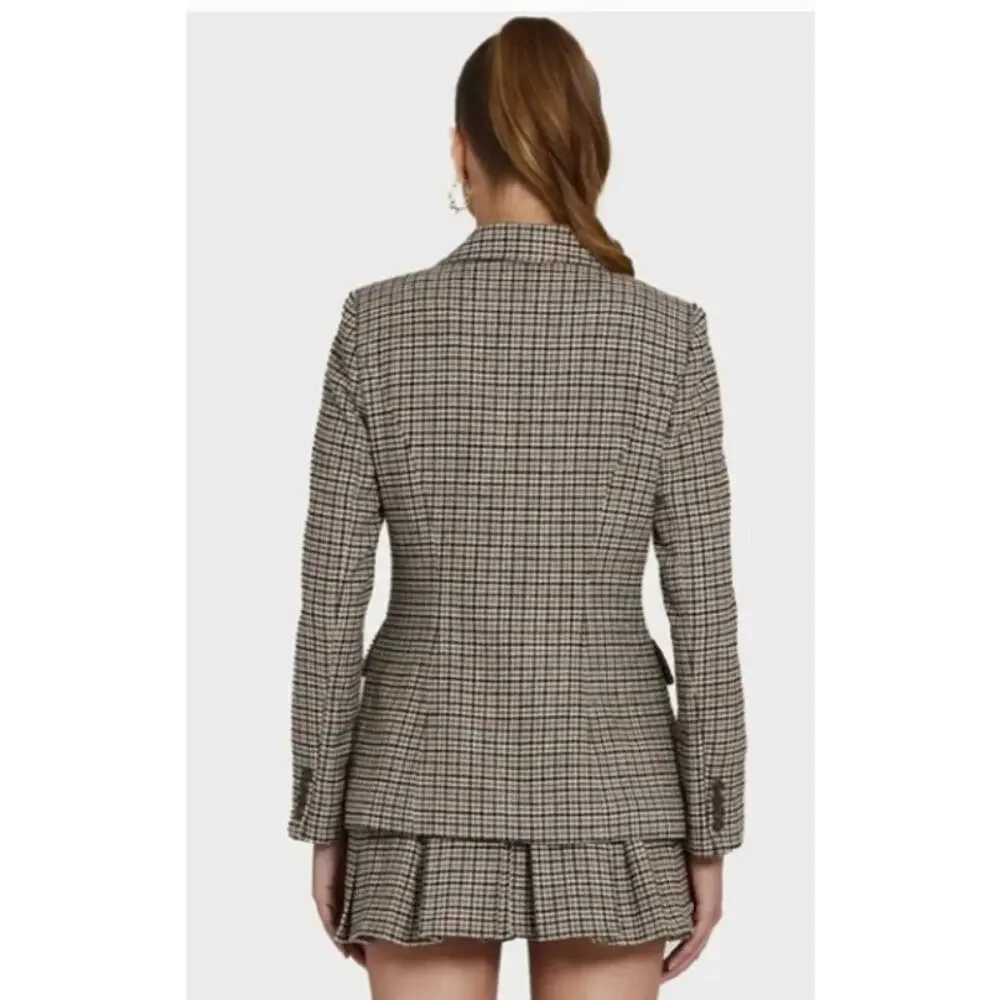 Amanda Uprichard Aldridge Houndstooth Blazer Size Medium‎